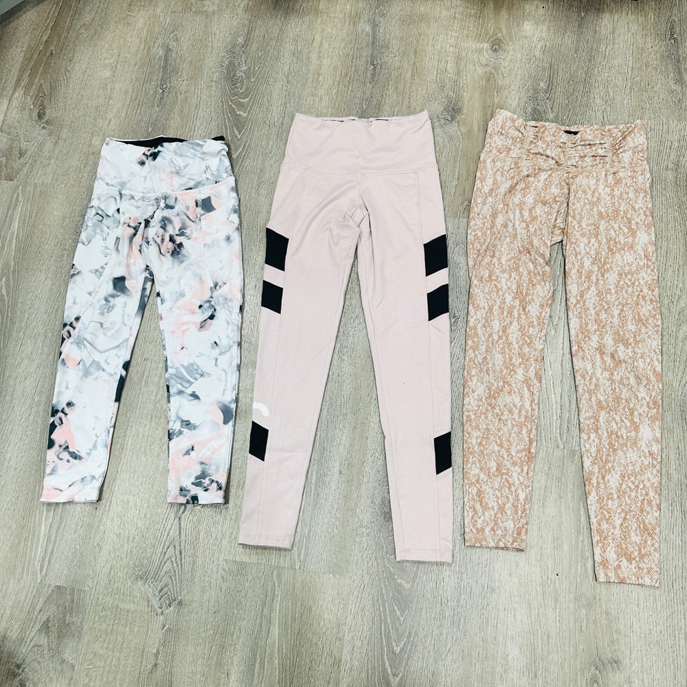 Strut This Womens Leggings Bundle 3 Pairs One Size Pink Snakeskin Marble Yoga OS